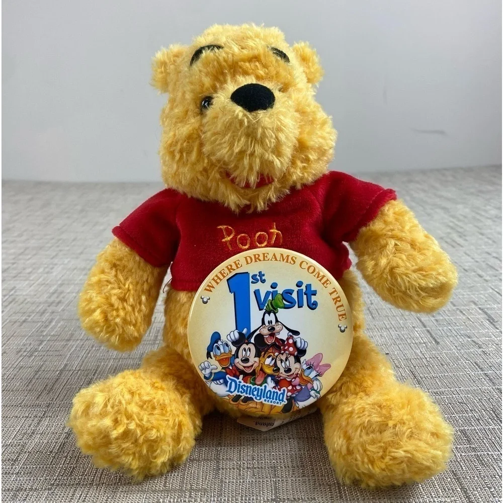 Disney‎ Parks Winnie the Pooh Stuffed Animal w/1st Visit Disneyland Pin